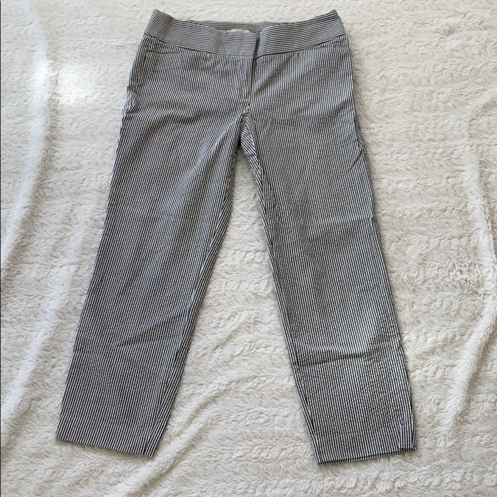 Size 2 Loft Cotton Striped Capri